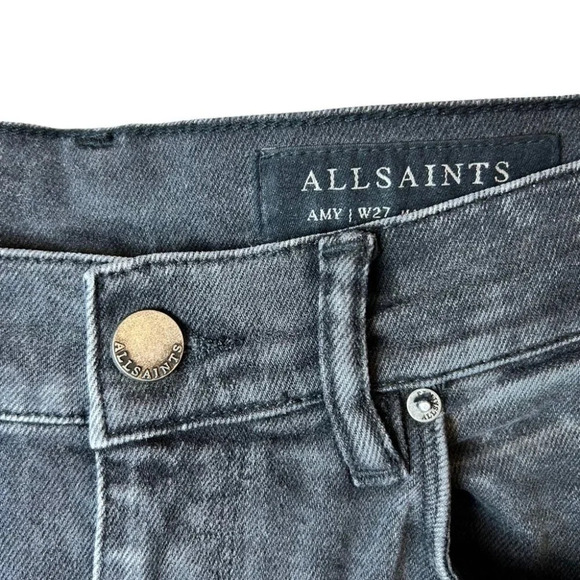 All  Saints Black Amy Girlfriend Jeans 27 - Picture 6 of 8